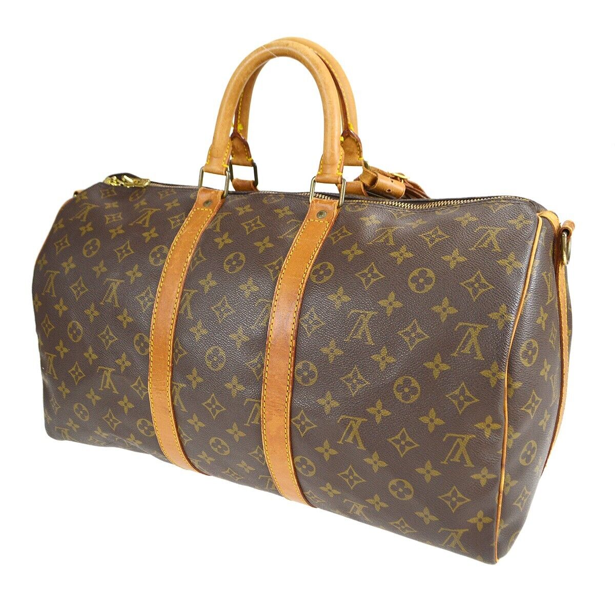 Used Brown Louis Vuitton Monogram Keepall Bandouliere 45